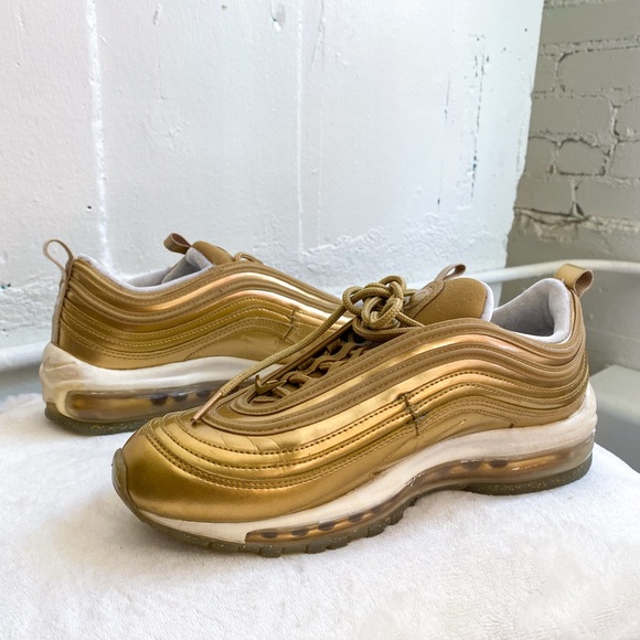 Nike Air Max 97 Gold Sneakers Size 8 - Picture 1 of 6